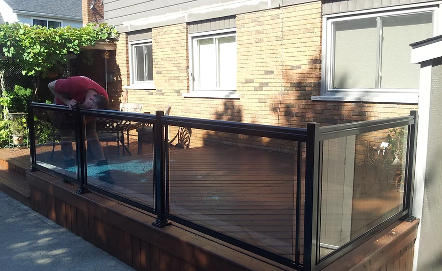 Custom composite deck with modern railings
